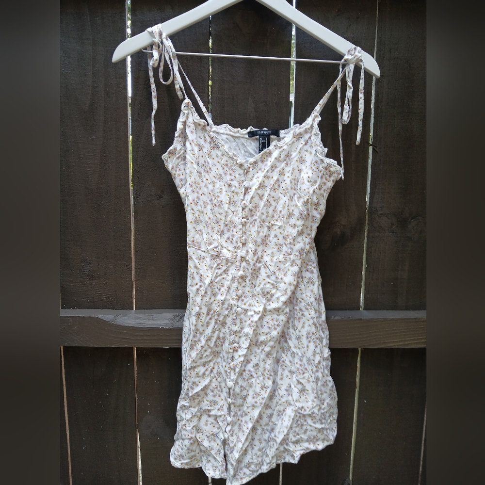 Forever 21 Floral Mini Slip Dress with tie straps Size Small